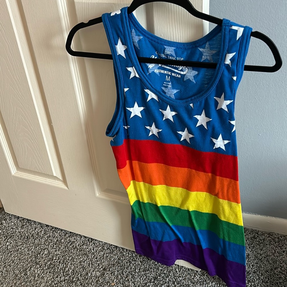 The Classic Tank Top US Vintage PRIDE stripes & stars tank in Medium, mens